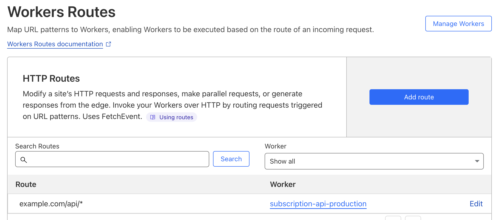 Cloudflare Workers Routes